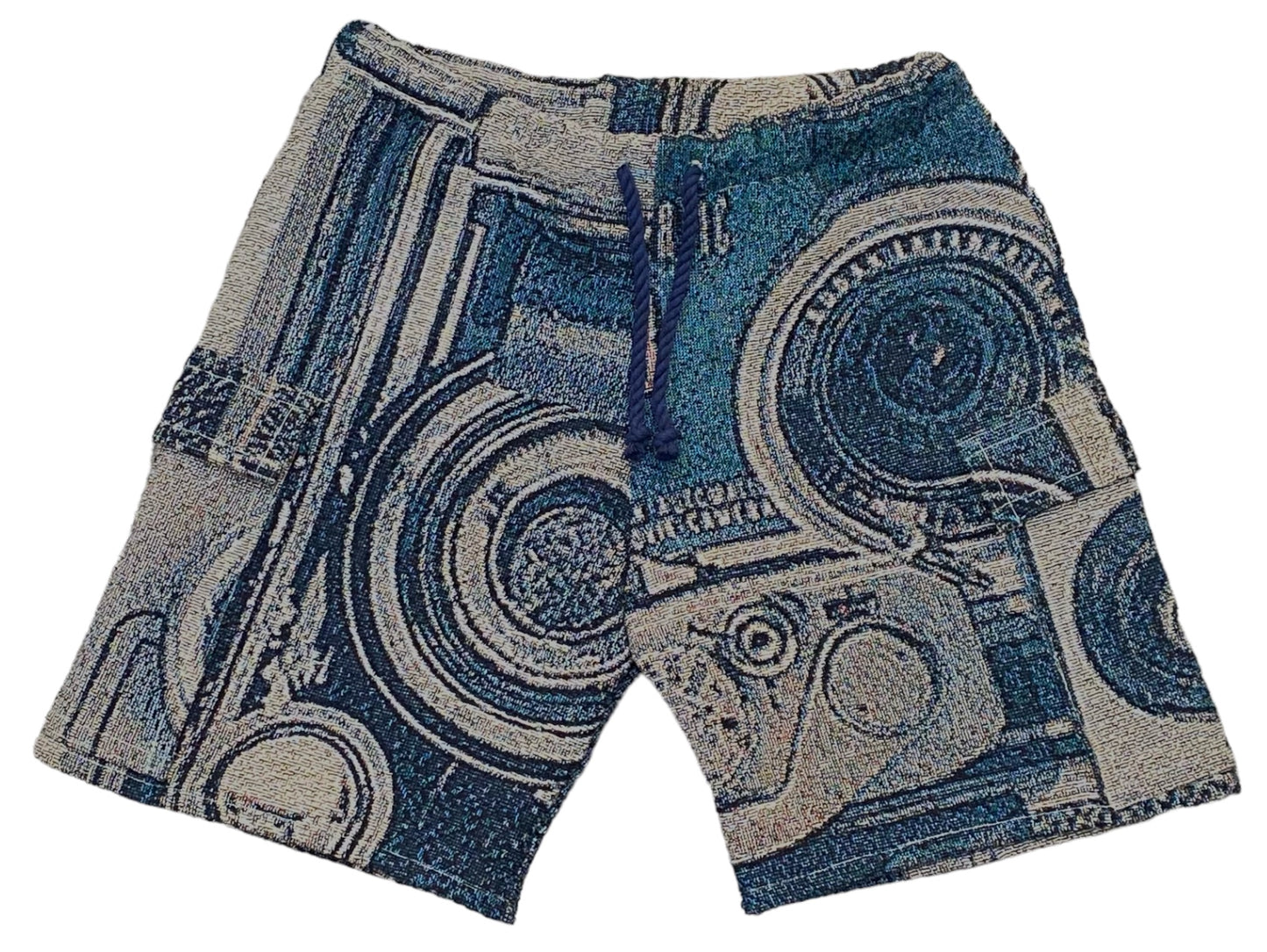 vintage camera tapestry shorts