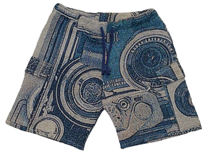 vintage camera tapestry shorts